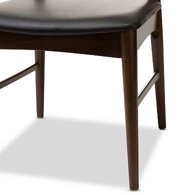 Baxton Studio Mid-Century Walnut Dining Chair 2-piece Set
