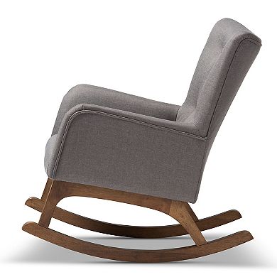 Baxton Studio Gray Mid-Century Rocking Chair
