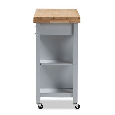 Baxton Studio Farmhouse Grey Kitchen Cart