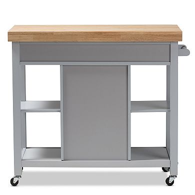 Baxton Studio Farmhouse Grey Kitchen Cart
