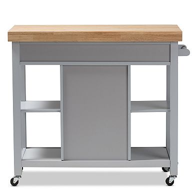 Baxton Studio Farmhouse Gray Kitchen Cart