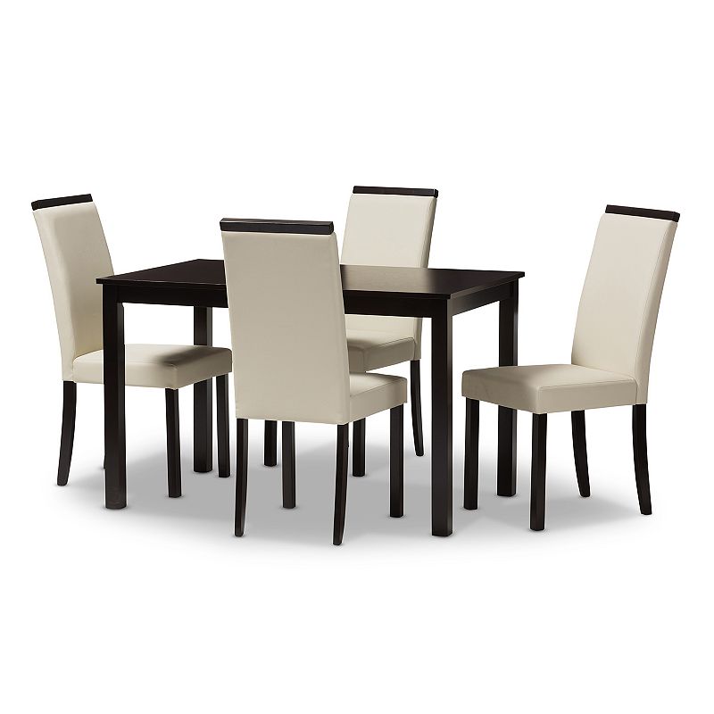 73989795 Baxton Studio Modern Cream Chair & Table Dining 5- sku 73989795