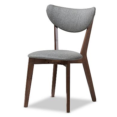 Baxton Studio Mid-Century Dark Gray Chair & Table Dining 5-piece Set