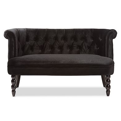 Baxton Studio Modern Black Loveseat