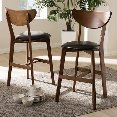 Baxton Studio Mid-Century Black Counter Stool Set
