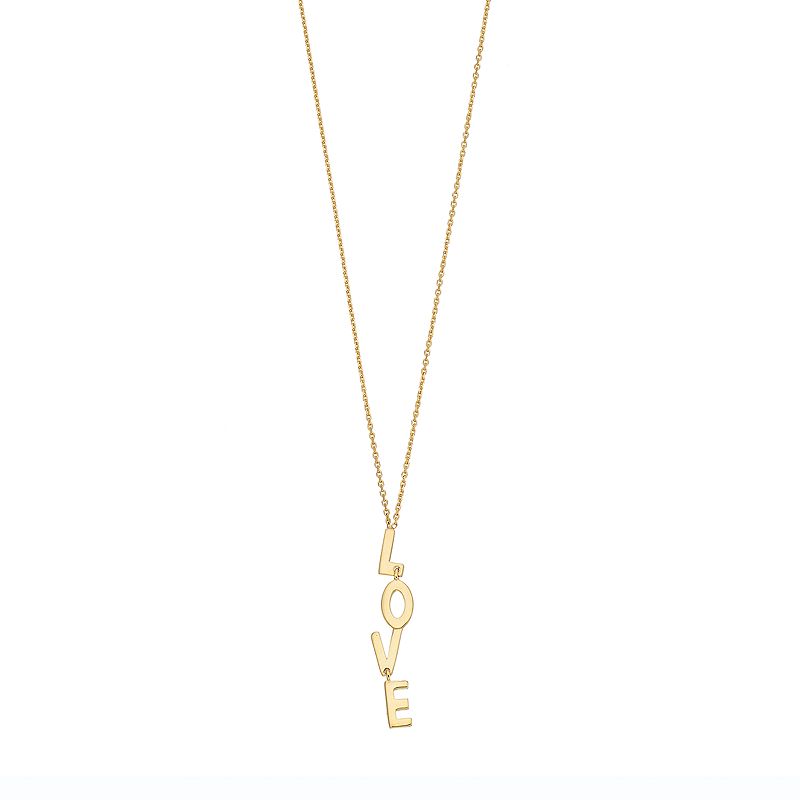 14k Gold Love Adjustable Necklace, Womens, Size: 18, Yellow