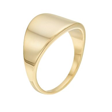 14k Gold Polished Signet Ring
