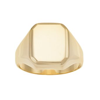 Color Romance 14k Gold Rectangular Signet Ring
