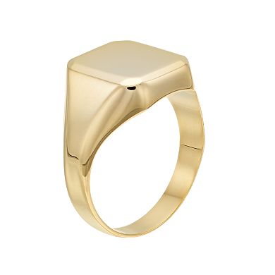 Color Romance 14k Gold Rectangular Signet Ring