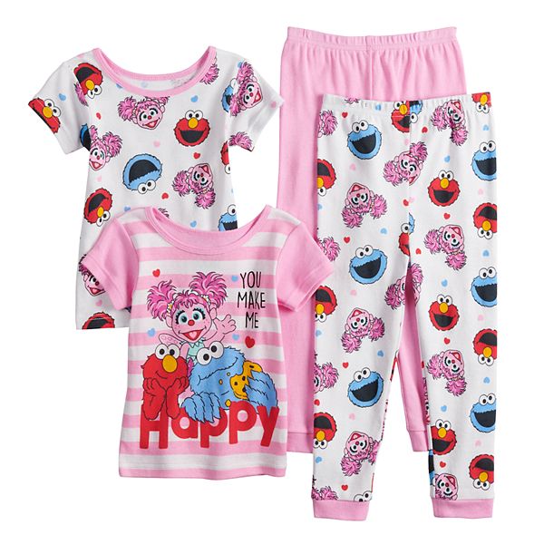 Sesame Street Baby Girls Elmo and Abby Cadabby Pajamas