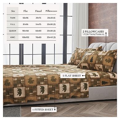 Madelinen® Lodge Printed Brushed Printed Sheet Set