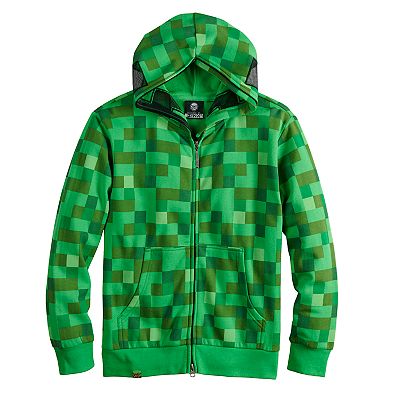 Jacket Minecraft Hoodie Zip Up Boys 8-20 Minecraft Creeper Full
