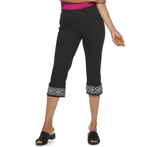 women's pull on stretch capris