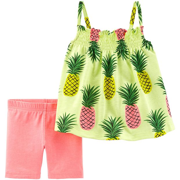 Baby Girl Carter's Pineapple Tank Top & Bike Shorts Set