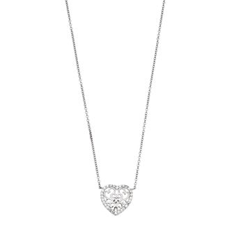 Sophie Miller Sterling Silver Cubic Zirconia Filigree Heart Pendant Necklace
