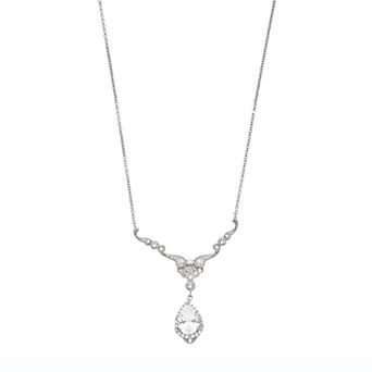 Sophie Miller Sterling Silver Cubic Zirconia Lavalier Necklace