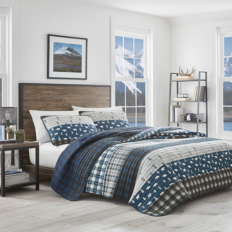 Eddie Bauer Creek Quilt Set, Blue, King