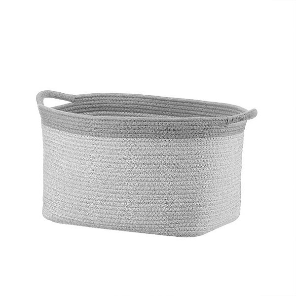 The White Company White Gray Rope Laundry Basket