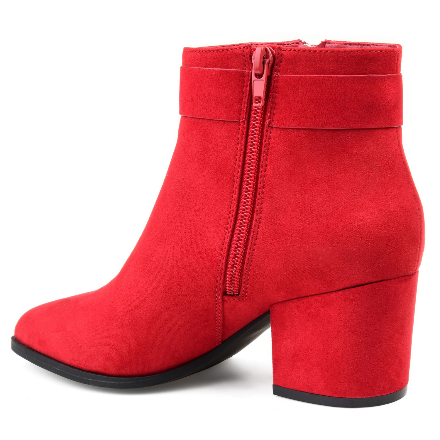 kohls red ankle boots