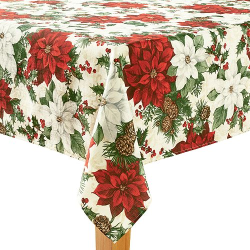 St. Nicholas Square® Poinsettia Print Tablecloth