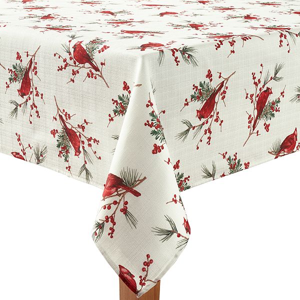 St. Nicholas Square® Cardinal & Sprig Toss Print Tablecloth