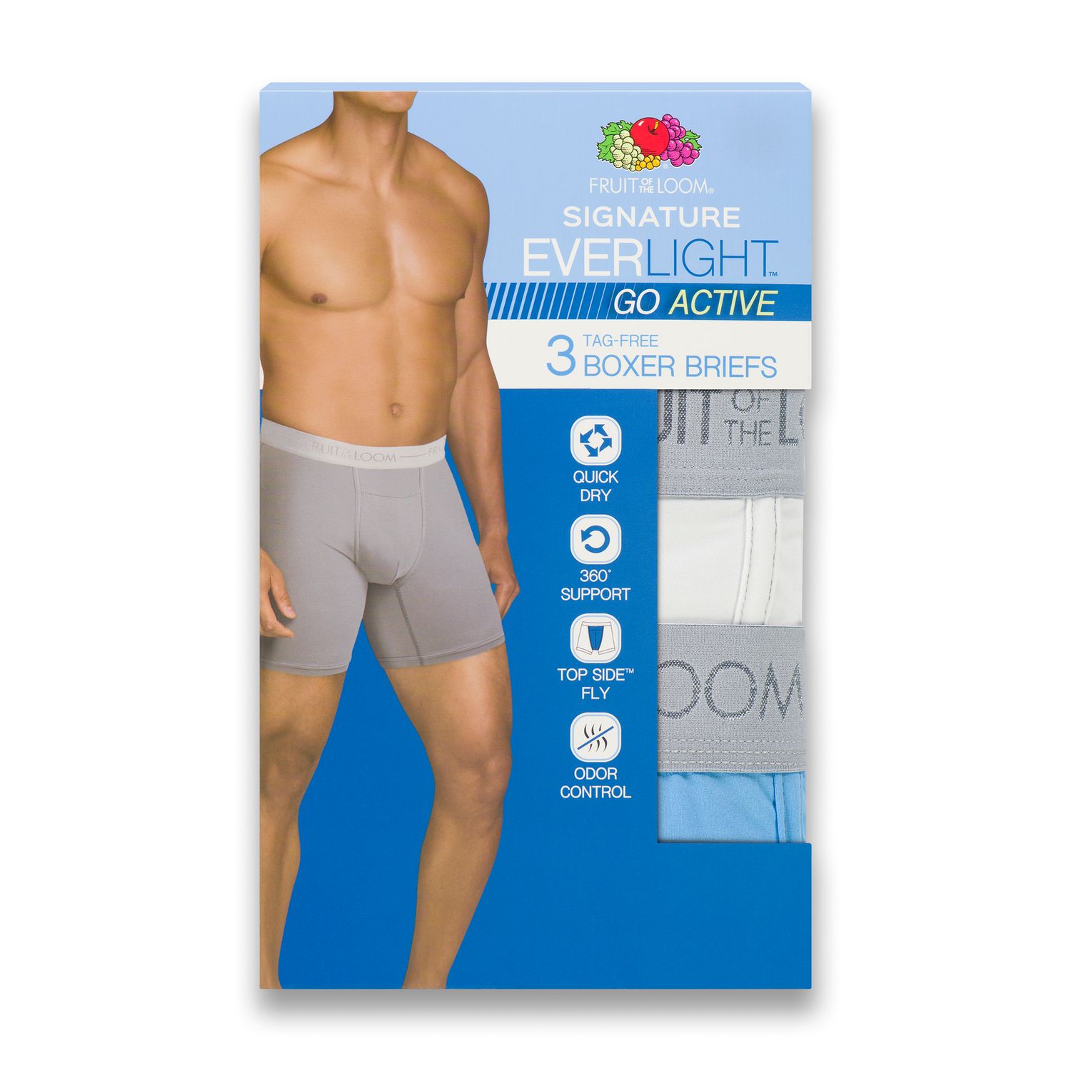 Fruit Of The Loom Men's Boxer Briefs 3-Pack Everlight