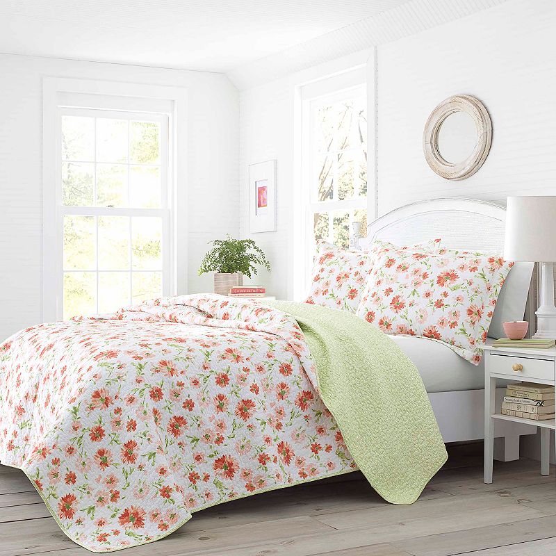 UPC 883893561472 product image for Laura Ashley Lifestyles Meadow Dance Quilt Set, Orange | upcitemdb.com