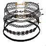 Mudd® Silver & Gold Tone Black Lace Choker Necklace Set