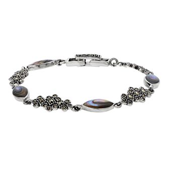 Tori Hill Genuine Marcasite & Abalone Marquise Bracelet
