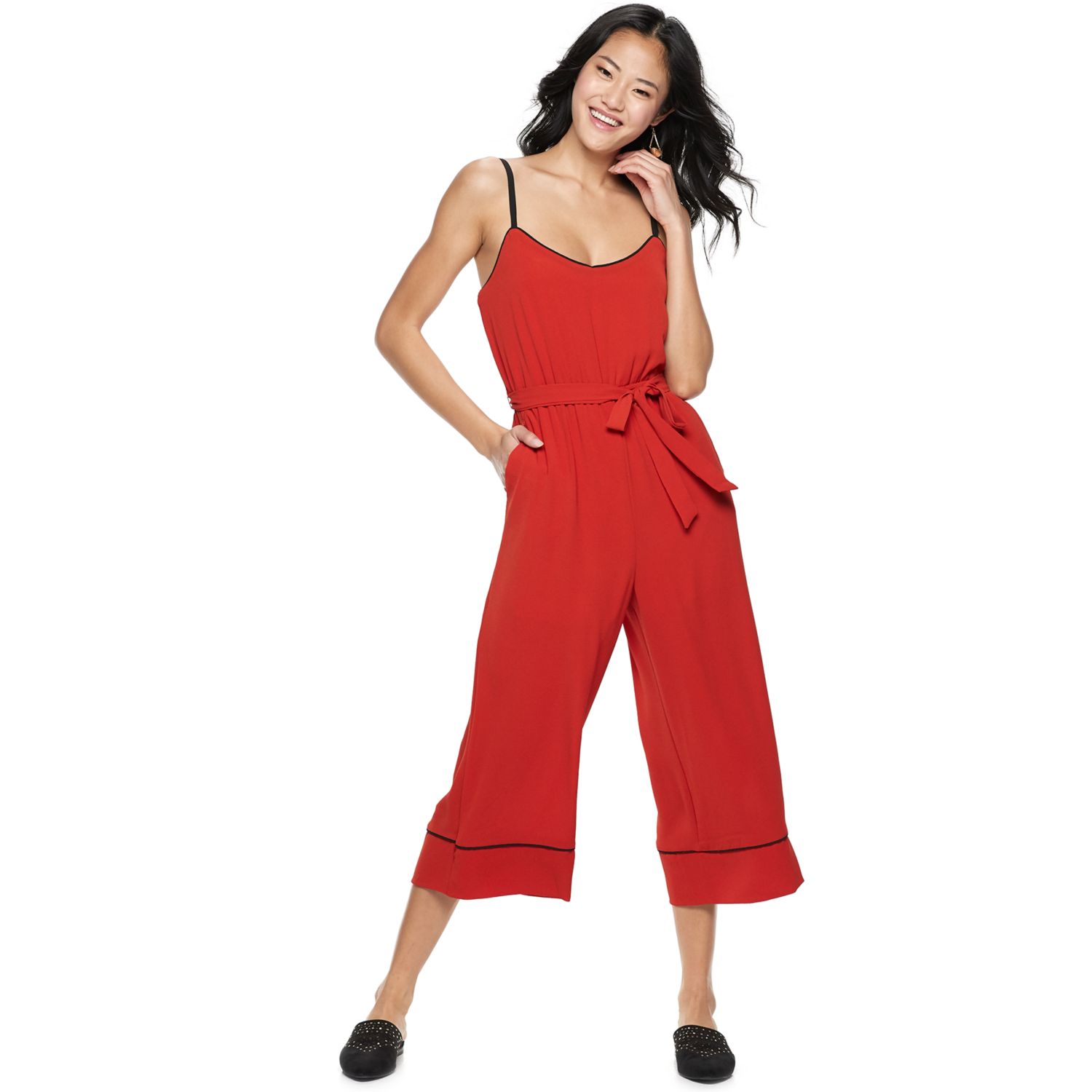juniors red jumpsuit