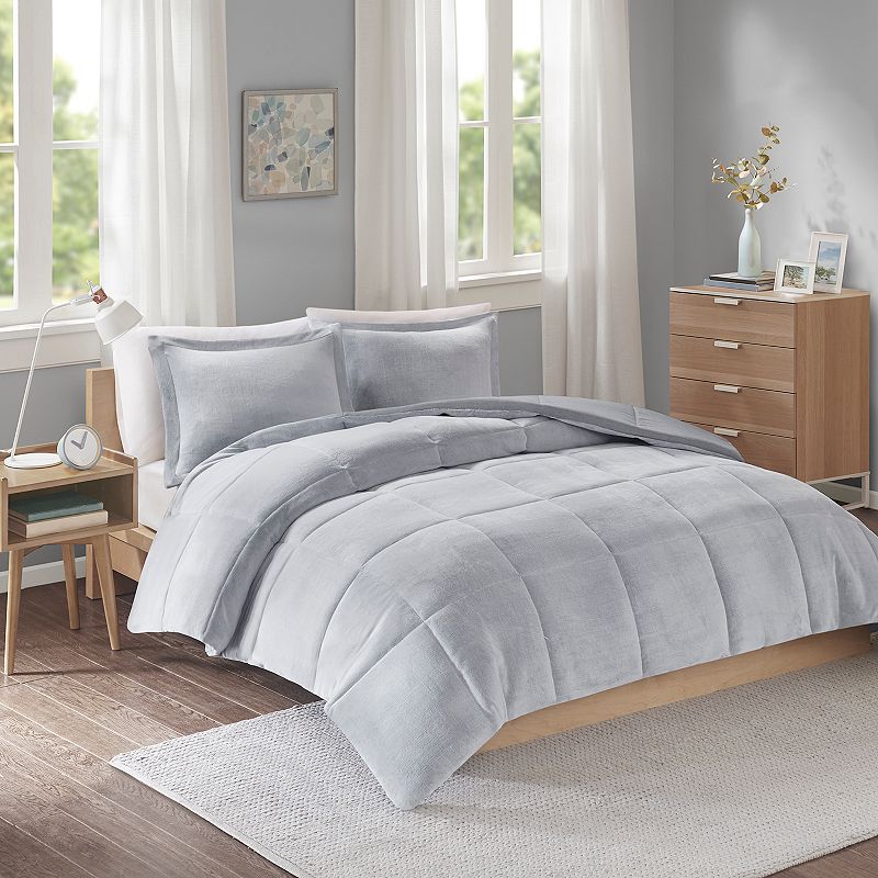 Intelligent Design Carson Reversible Comforter Set, Grey, Twin
