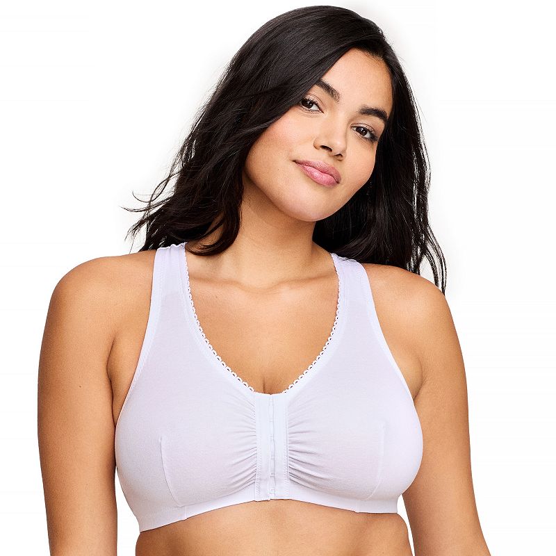 Plus Size Glamorise Full-Figure Complete Comfort Wire-free Cotton T-Back Bra 1908, Women's, Size: 46 Dd/Ddd, White