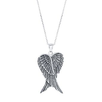 Argento Bella Sterling Silver Angel Wings Pendant Necklace