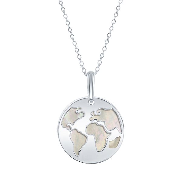 Silver globe pendant on sale necklace