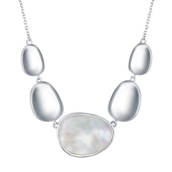 Nautica Rocks Sterling Silver Mother-of-Pearl Disc Necklace