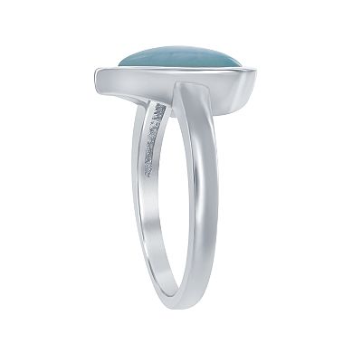 Nautica Rocks Sterling Silver Larimar Heart Ring