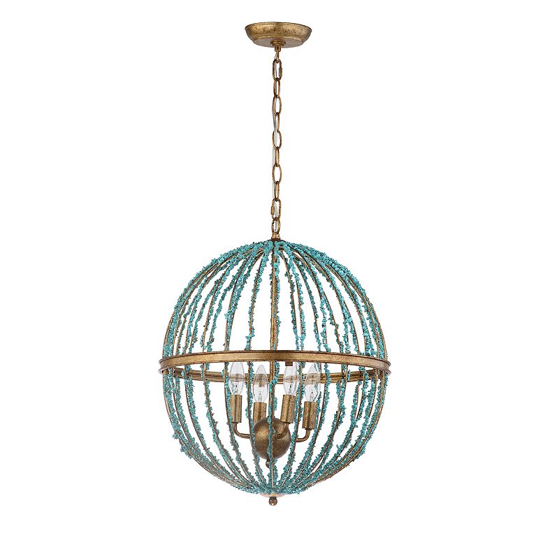 Safavieh Lalita Modern Glam Round Cage Chandelier  Blue