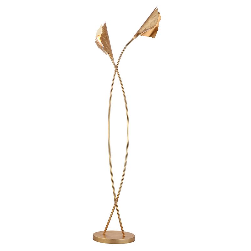 Safavieh Merrigan Ginkgo Leaf 2-Light Floor Lamp  Gold