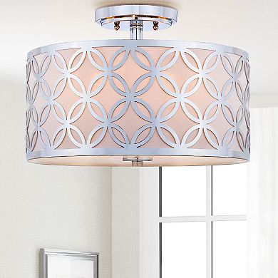 Safavieh Cecily Leaf Trellis Dia Chrome Flush Mount Light