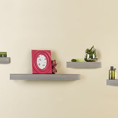 Melannco Distressed Gray Wall Shelf 4-piece Set
