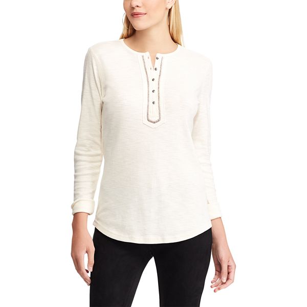 Women's Chaps Embellished Henley Top