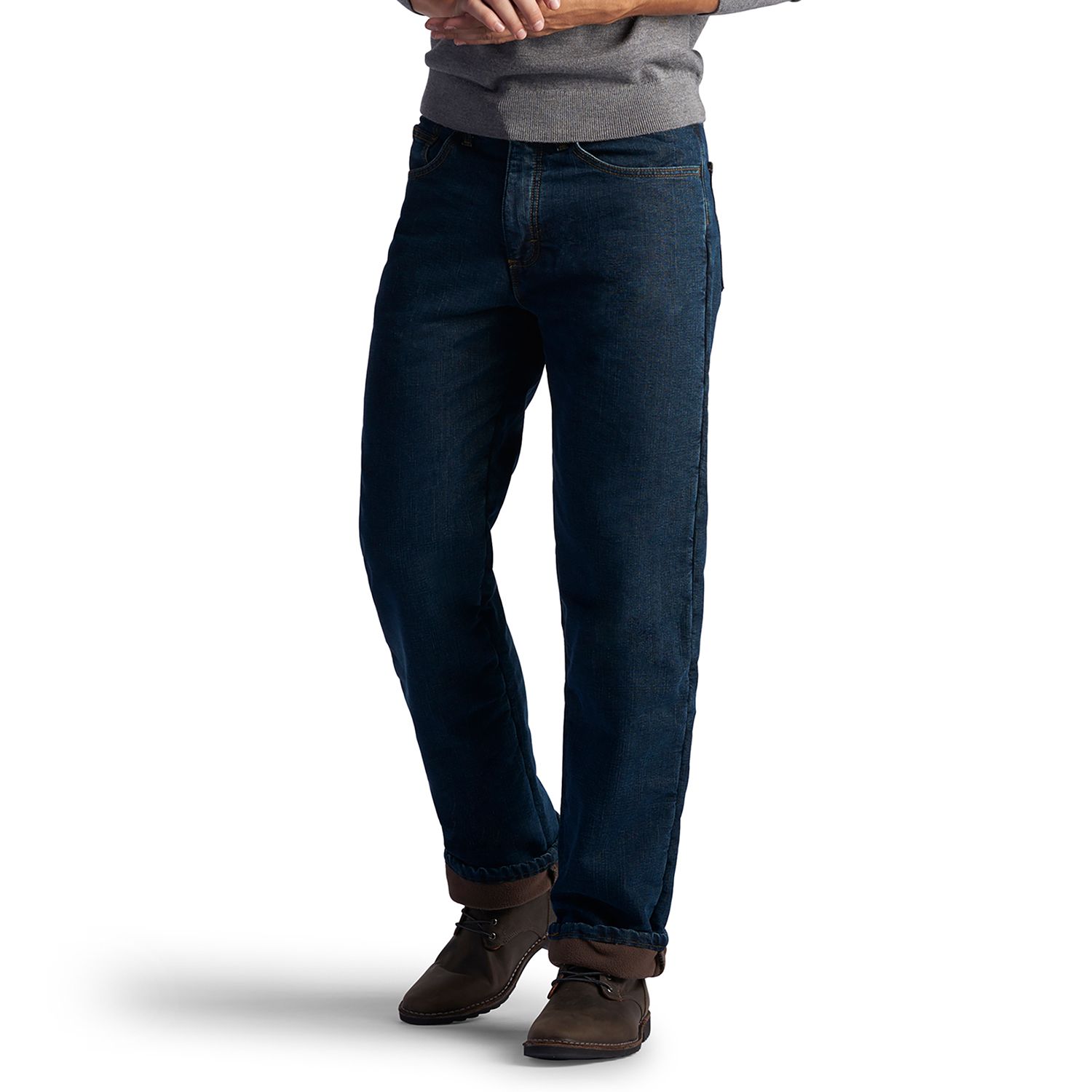 big men's flannel lined jeans