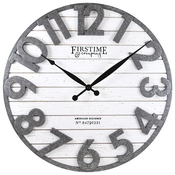 Co Sawyer Planked Farmhouse Wall Clock, Farmhouse Wall Clock