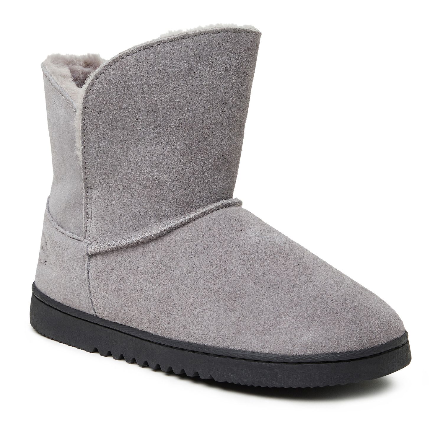 women's dearfoams suede foldover bootie slippers
