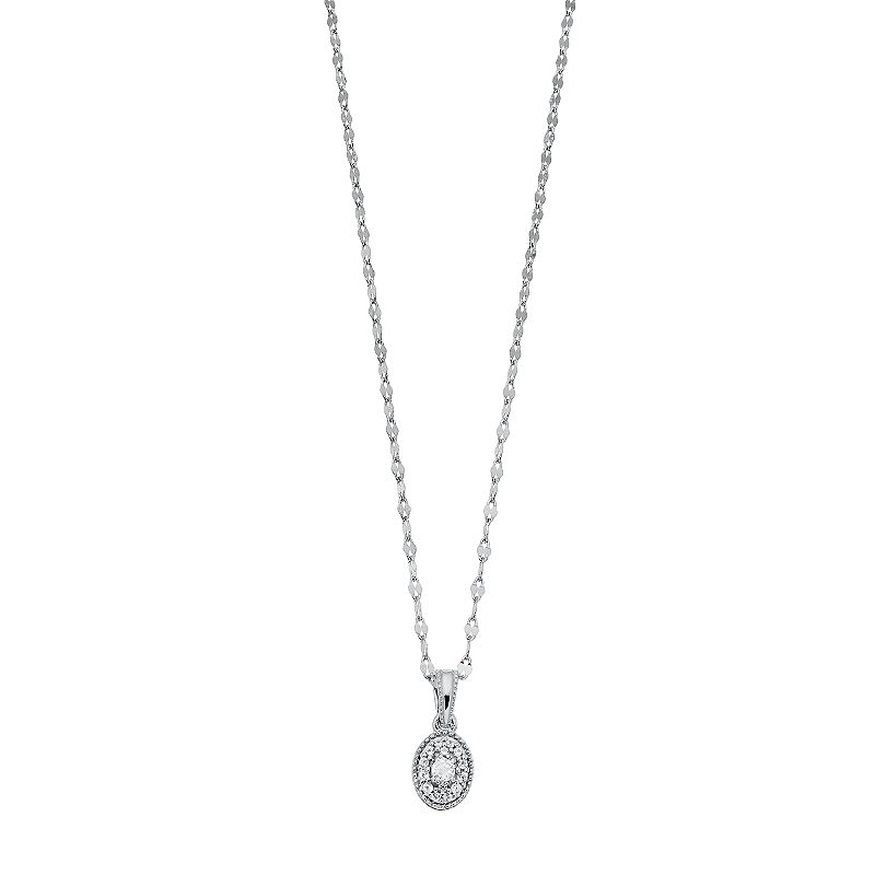 LC Lauren Conrad Sterling Silver Gemstone Pendant Necklace, Womens, White