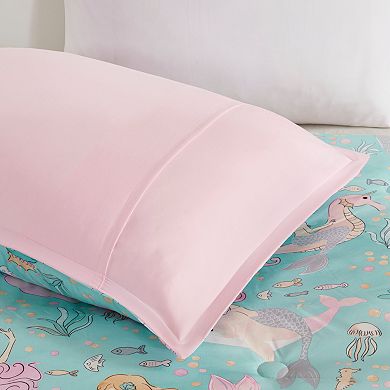 Mi Zone Kids Leilani Printed Mermaid Comforter Set with Throw Pillow