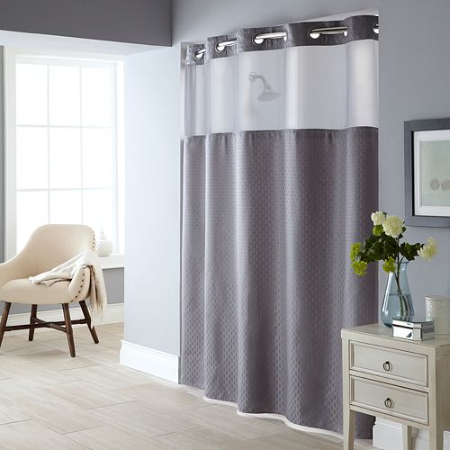 Starlight Basketweave 2pc. Fabric Shower Curtain & Liner Set