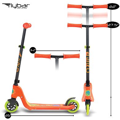 Flybar Aero Kick 2-Wheel Scooter with Lights - Orange