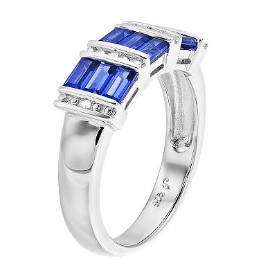 LeRose by Lexi and Rose Sterling Silver Rectangle Gemstone Ring