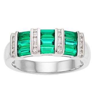 LeRose by Lexi and Rose Sterling Silver Rectangle Gemstone Ring